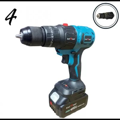 5в1 универсален комплект с 5 приставки, сменяеми глави KRAFTROYAL 36V 8AH: винтоверт, гайковерт, саблен трион, резачка за клони и ъглошлайф