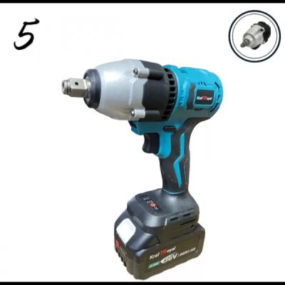 5в1 универсален комплект с 5 приставки, сменяеми глави KRAFTROYAL 36V 8AH: винтоверт, гайковерт, саблен трион, резачка за клони и ъглошлайф