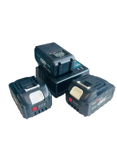 Акумулаторен трион 15 см шина, ъглошлайф 125ММ, гайковерт и винтоверт 36V с 3 бр. батерии 8AH в куфар и зарядно