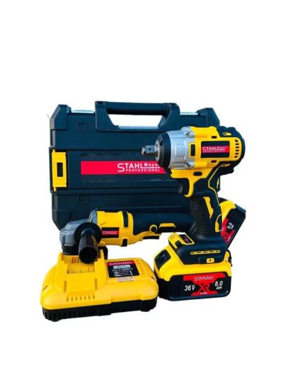 Акумулаторни ъглошлайф и гайковерт Stahl Mayer- 36 v 2х 8 ah