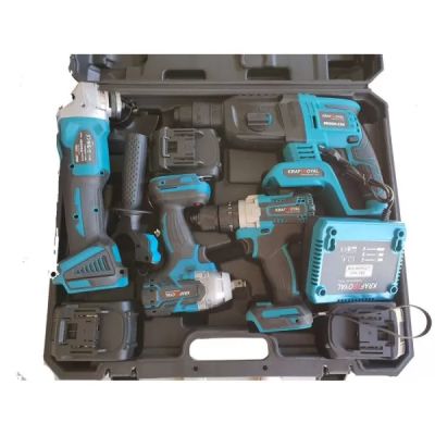 Акумулаторен перфоратор, ъглошлайф 125ММ, гайковерт и винтоверт 36V с 3 бр. батерии 8AH в куфар и зарядно