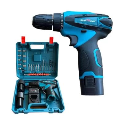 Ъглошлайф Kraft Royal 125 мм, 1100W, с регулация на оборотите и Акумулаторен винтоверт KraftRoyal 18V, 3.0 Ah