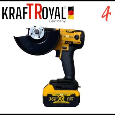 5в1 универсален комплект с 5 приставки, сменяеми глави KRAFTROYAL 36V: водоструйка, винтоверт, гайковерт-импакт, перфоратор и ъглошлайф – акумулаторен инструмент с 2 батерии