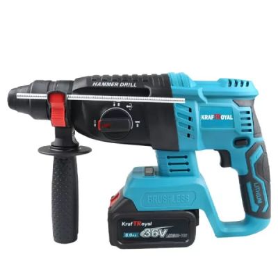 Акумулаторен Безчетков Перфоратор KRAFTROYAL 36V с 2 батерии