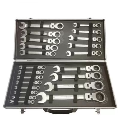 К-т звездогаечни чупещи тресчотни ключове от 6мм до 32мм , 22 части в метален куфар Kraft Royal