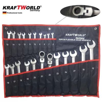 22 части Тресчотни ключове Kraft Royal 6-32мм с чупещо рамо