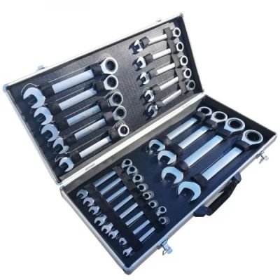 К-т звездогаечни прави тресчотни ключове от 6мм до 32мм 22 части в метален куфар Kraft Royal