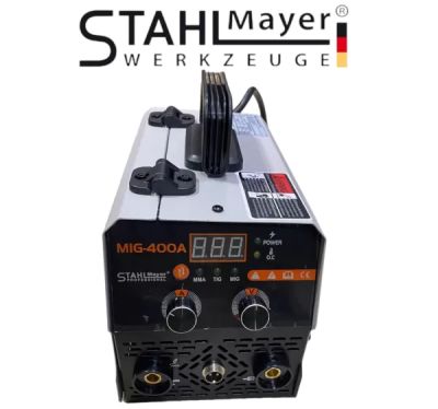 Инверторен електрожен Stahl Mayer 400А с телоподаващо 2в1 + Соларен шлем