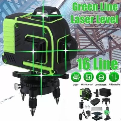 4D ЛАЗЕРЕН НИВЕЛИР с 16 линии (четири точков) самонивилиращ се, със зелен лазер с трипод