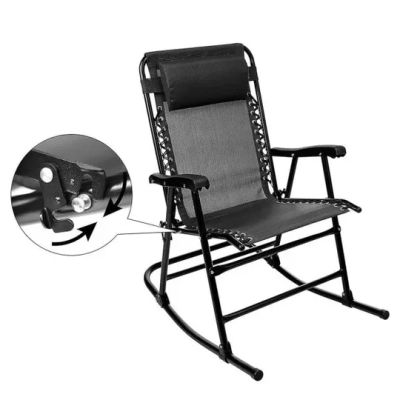 Луксозен сгъваем люлеещ стол с нулева гравитация от желязо и плат