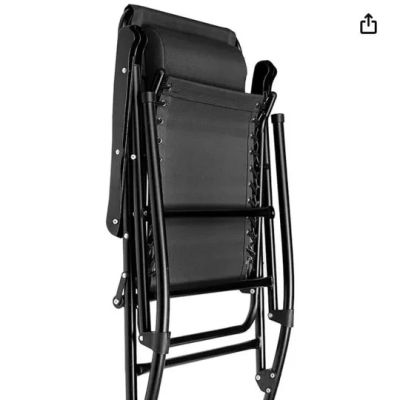 Луксозен сгъваем люлеещ стол с нулева гравитация от желязо и плат