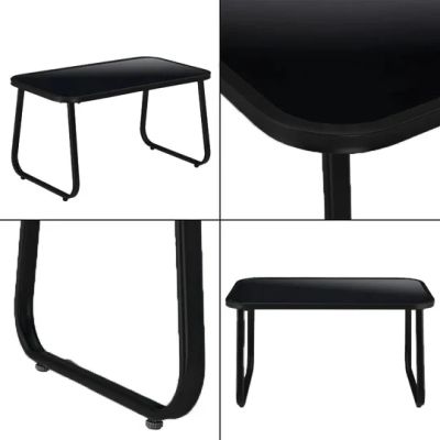 Градински мебели- комплект от 4 части, PVC ратан – цвят черен