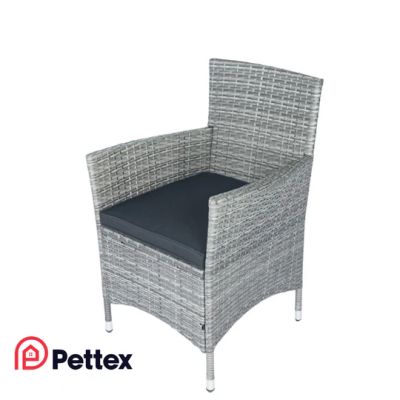 Луксозен градински ратанов сет от 6 стола и маса 140см със стъкло Аруба