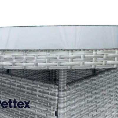 Луксозен градински ратанов сет от 6 стола и маса 140см със стъкло Аруба