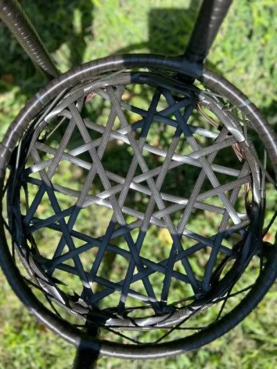 Градински ратанов комплект – 2 стола с маса и поставка