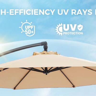 Висококачествен регулируем 300см. градински чадър с 8 ребра и UV защита