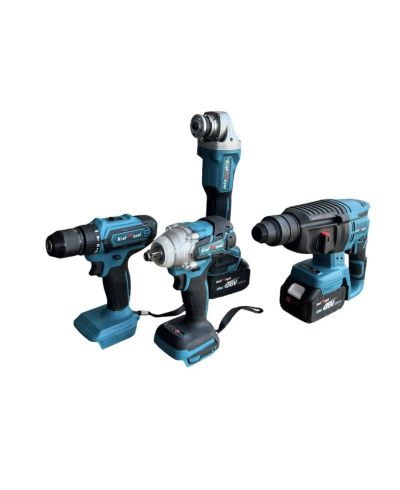 Акумулаторен перфоратор, ъглошлайф 125ММ, гайковерт и винтоверт 36V с 3 бр. батерии 8AH в куфар и зарядно KRAFT ROYAL