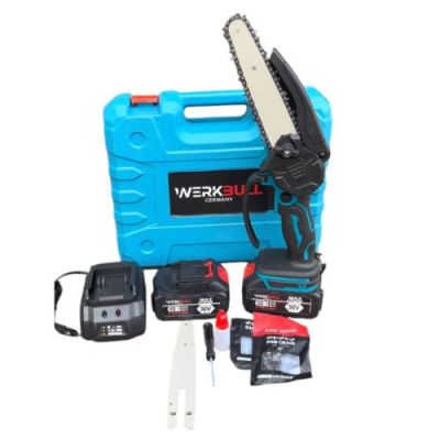 Немска Акумулаторна Мини Резачка/Трион с шина 16см + две батерии 36V/ 8Ah и две вериги