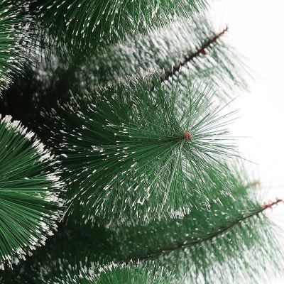 Изкуствена Коледна Елха Жилкова със Заснежени Връхчета - 90 см, с Подарък Лампички