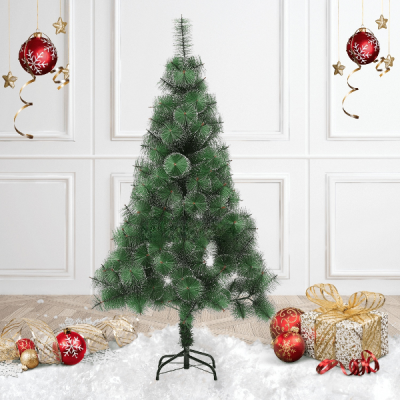 Изкуствена Коледна Елха Жилкова със Заснежени Връхчета - 210 см, с Подарък Лампички 