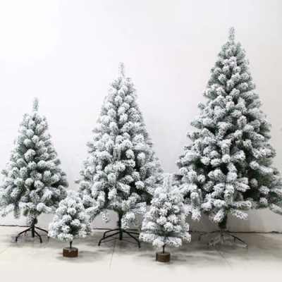 Изкуствена Коледна Елха Жилкова със Сняг - 120 см, с Подарък Лампички