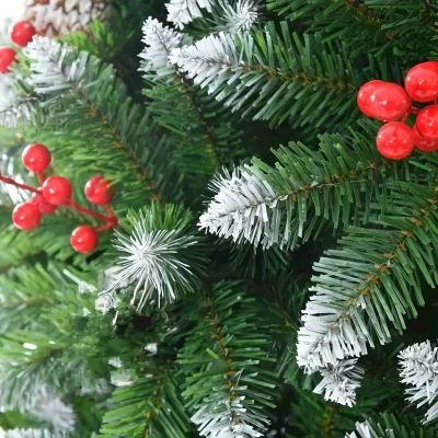 Зелена Коледна Елха с Празнична Декорация - 120 см, с Подарък Лампички