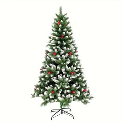 Зелена Коледна Елха с Празнична Декорация - 180 см, с Подарък Лампички