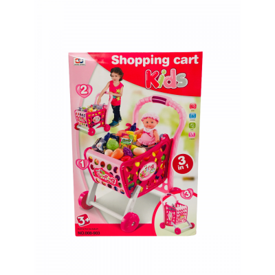 КОЛИЧКА ЗА СУПЕРМАРКЕТ С ПРОДУКТИ розова