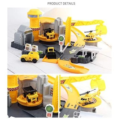 Паркинг 4в1 пързалка кран газстанция хеликоптер и коли - стрителни машини