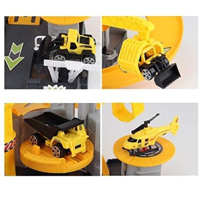 Паркинг 4в1 пързалка кран газстанция хеликоптер и коли - стрителни машини