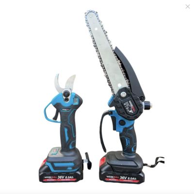 Промо 3в1 комплект WerkBull Акумулаторна Лозарска ножица с дисплей и Мини Трион с автоматично омасляване + Телескопичен Прът