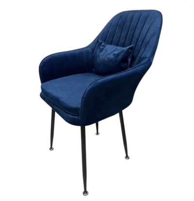 Стилен Трапезен стол Ивон + подарък възгалвничка - син