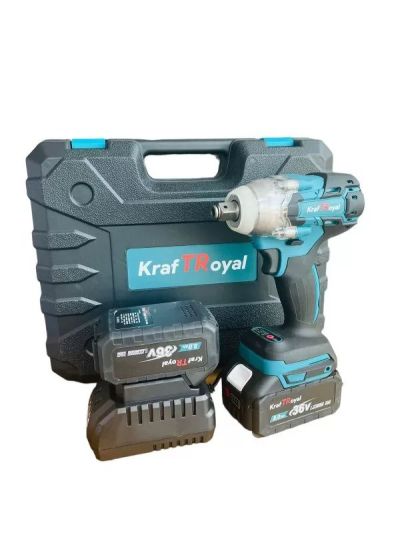 Безчетков комбиниран акумулаторен ударен гайковерт-винтоверт KraftRoyal 36V 8Ah 850 N/m