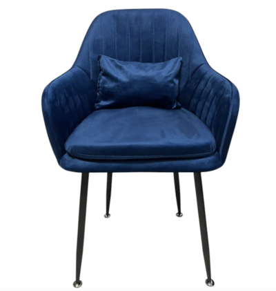 4бр. Стилен Трапезен стол Ивон + подарък възгалвничка - син