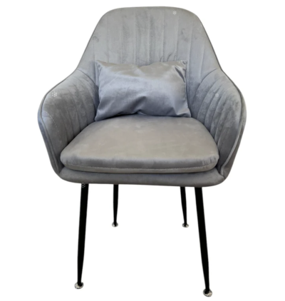 4бр. Стилен Трапезен стол Ивон + подарък възгалвничка - сив