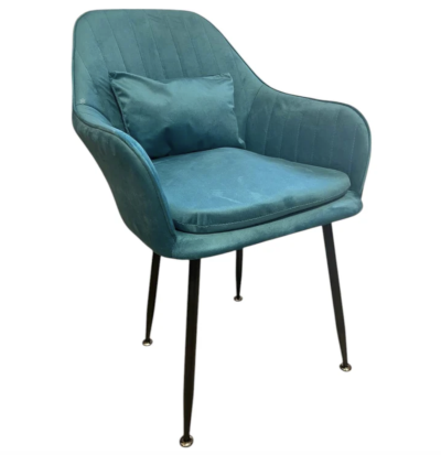 6бр. Стилен Трапезен стол Ивон + подарък възгалвничка - тюркоазеносин