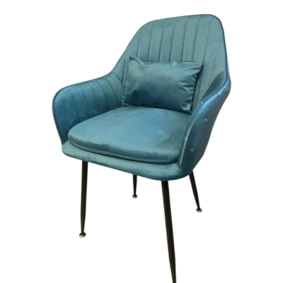 6бр. Стилен Трапезен стол Ивон + подарък възгалвничка - тюркоазеносин