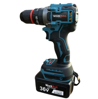 2в1 Комплект Ударен Винтоверт и Резачка WerkBull с автоматично омасляване 22см шина + две батерии 36v 8ah
